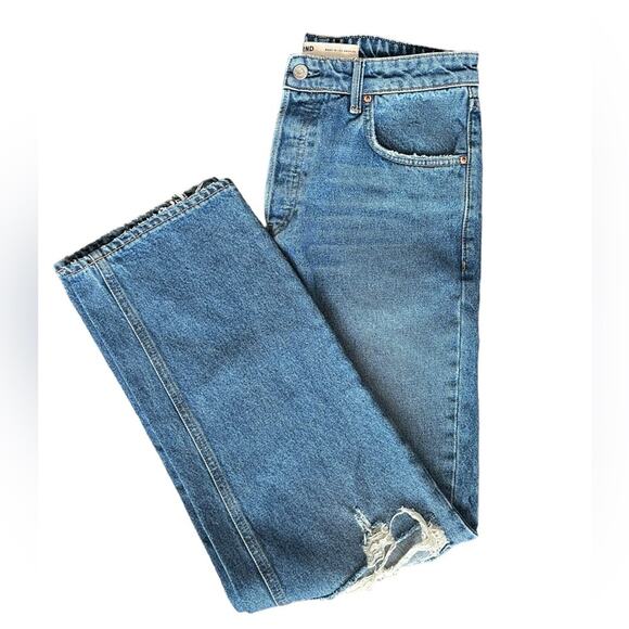 GRLFND x Revolve Amanda Jeans Distressed Straight Leg 90s High Waist Scandi 26 - Picture 3 of 13